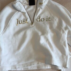 Nike White Zip-Up with Gold Accents